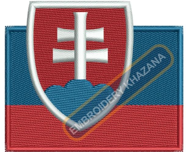 slovakia flag embroidery design